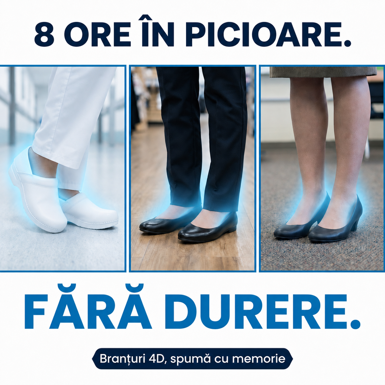 Tălpi Ortopedice din Spumă cu Memorie 4D Ortivo