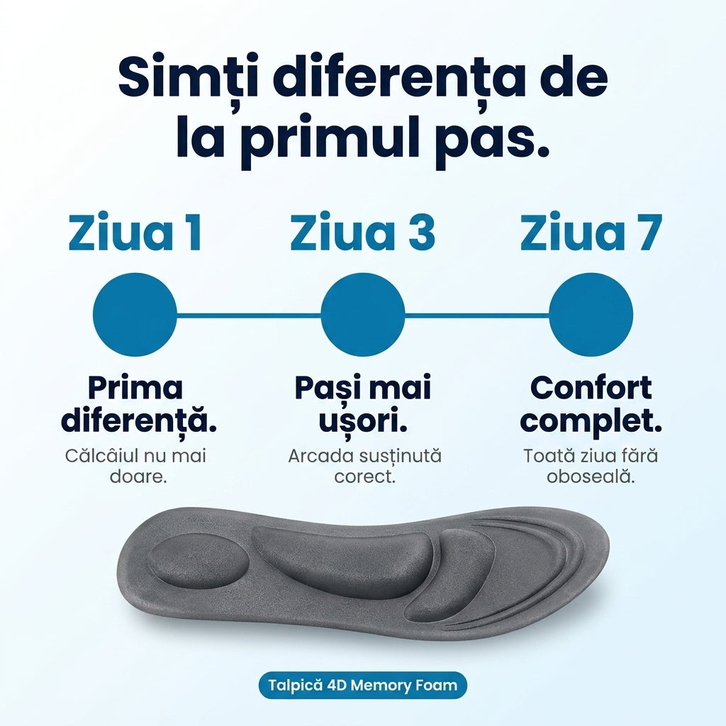 Tălpi Ortopedice din Spumă cu Memorie 4D Ortivo