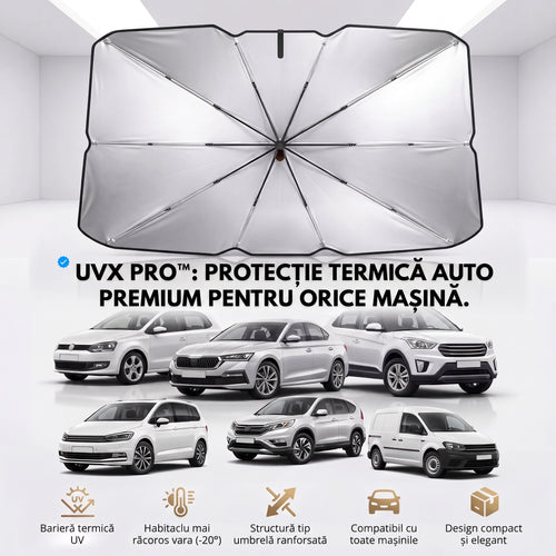 Parasolar Umbrelă UVX Pro - Reduce temperatura din mașină cu până la 30°C